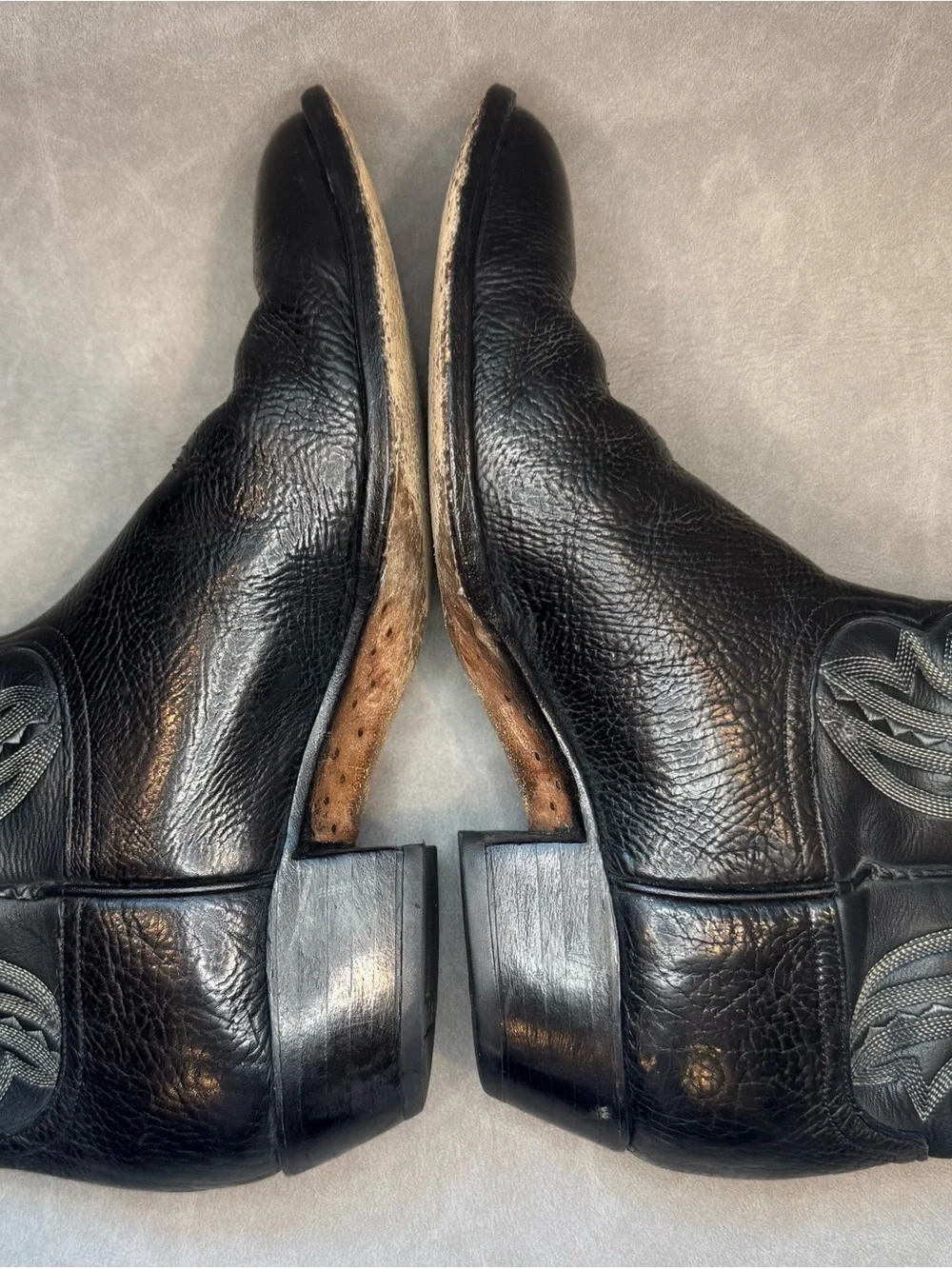 Larry Mahan El Paso Black Leather Cowboy Boots Men’s 10.5 D Western USA Made